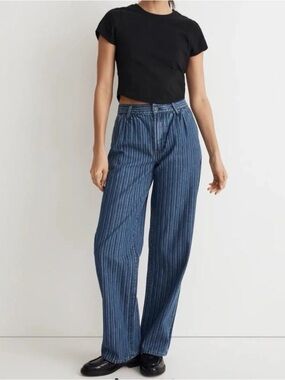 NYT Madewell The Perfect Vintage Trouser Pinstripe Denim Jean